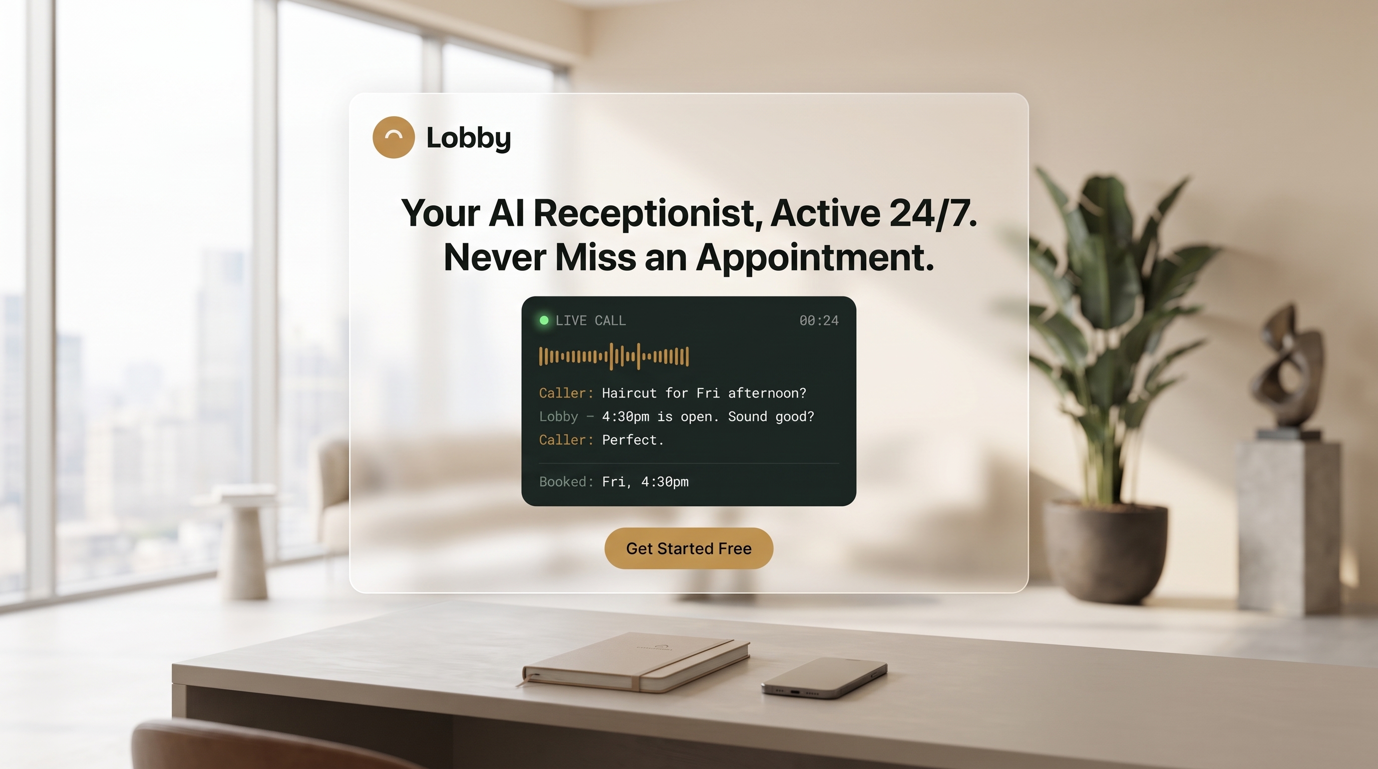 Lobby — AI phone receptionist